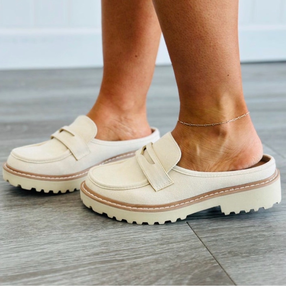 Women's Cream Slip-On Loafers